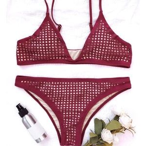 Zaful Square Laser Cut Bikini Set